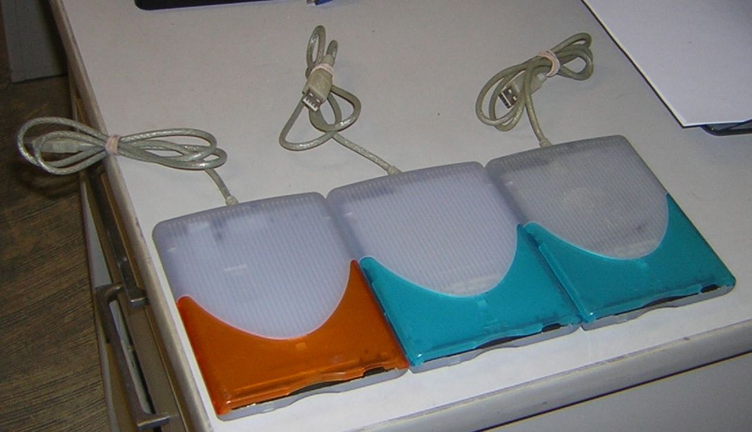 THREE VST USB Floppy Drives with Color Kit (2 Blueberry + 1 Tangerine